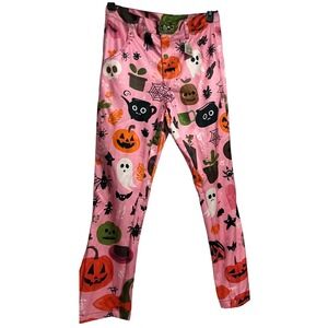 Pink Halloween Ghost Pumpkin Trousers Small
